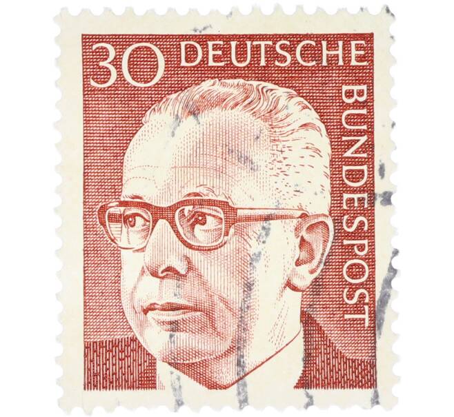 Почтовая марка 30 пфеннигов 1970 года Западная Германия (ФРГ) «Президент Густав Хайнеман» (Артикул: T11-41046) — Фото №1