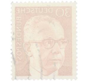 Почтовая марка 30 пфеннигов 1970 года Западная Германия (ФРГ) «Президент Густав Хайнеман» — Фото №2