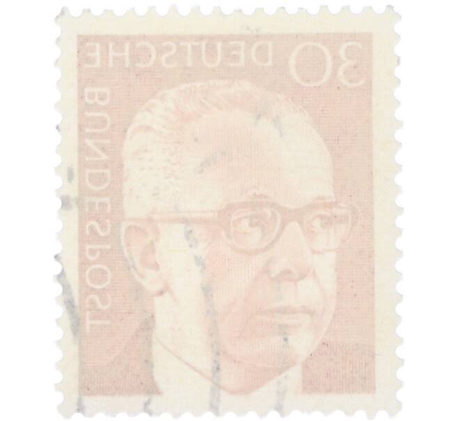 Почтовая марка 30 пфеннигов 1970 года Западная Германия (ФРГ) «Президент Густав Хайнеман» (Артикул: T11-41046) — Фото №2