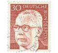 Почтовая марка 30 пфеннигов 1970 года Западная Германия (ФРГ) «Президент Густав Хайнеман» (Артикул: T11-41047) — Фото №1