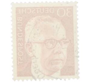 Почтовая марка 30 пфеннигов 1970 года Западная Германия (ФРГ) «Президент Густав Хайнеман» — Фото №2