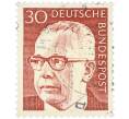 Почтовая марка 30 пфеннигов 1970 года Западная Германия (ФРГ) «Президент Густав Хайнеман» (Артикул: T11-41049) — Фото №1