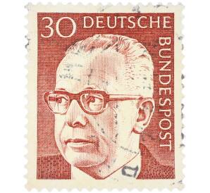 Почтовая марка 30 пфеннигов 1970 года Западная Германия (ФРГ) «Президент Густав Хайнеман» — Фото №1