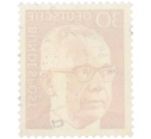 Почтовая марка 30 пфеннигов 1970 года Западная Германия (ФРГ) «Президент Густав Хайнеман» — Фото №2