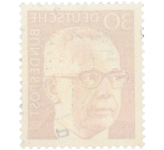Почтовая марка 30 пфеннигов 1970 года Западная Германия (ФРГ) «Президент Густав Хайнеман» (Артикул: T11-41049) — Фото №2
