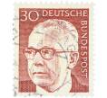 Почтовая марка 30 пфеннигов 1970 года Западная Германия (ФРГ) «Президент Густав Хайнеман» (Артикул: T11-41051) — Фото №1