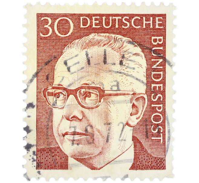 Почтовая марка 30 пфеннигов 1970 года Западная Германия (ФРГ) «Президент Густав Хайнеман» (Артикул: T11-41052) — Фото №1