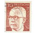 Почтовая марка 30 пфеннигов 1970 года Западная Германия (ФРГ) «Президент Густав Хайнеман» (Артикул: T11-41053) — Фото №1