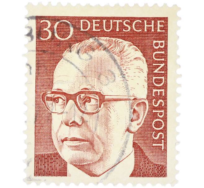 Почтовая марка 30 пфеннигов 1970 года Западная Германия (ФРГ) «Президент Густав Хайнеман» (Артикул: T11-41053) — Фото №1