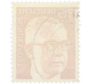 Почтовая марка 30 пфеннигов 1970 года Западная Германия (ФРГ) «Президент Густав Хайнеман» — Фото №2