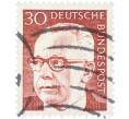 Почтовая марка 30 пфеннигов 1970 года Западная Германия (ФРГ) «Президент Густав Хайнеман» (Артикул: T11-41054) — Фото №1