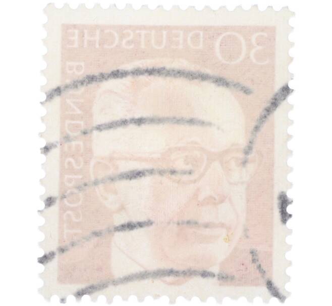 Почтовая марка 30 пфеннигов 1970 года Западная Германия (ФРГ) «Президент Густав Хайнеман» (Артикул: T11-41054) — Фото №2