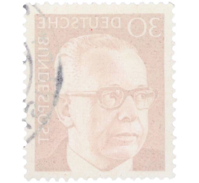 Почтовая марка 30 пфеннигов 1970 года Западная Германия (ФРГ) «Президент Густав Хайнеман» (Артикул: T11-41056) — Фото №2