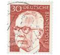 Почтовая марка 30 пфеннигов 1970 года Западная Германия (ФРГ) «Президент Густав Хайнеман» (Артикул: T11-41057) — Фото №1