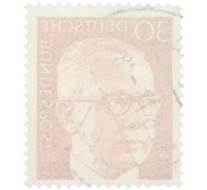 Почтовая марка 30 пфеннигов 1970 года Западная Германия (ФРГ) «Президент Густав Хайнеман» — Фото №2