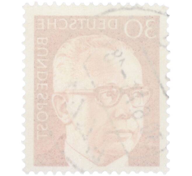 Почтовая марка 30 пфеннигов 1970 года Западная Германия (ФРГ) «Президент Густав Хайнеман» (Артикул: T11-41057) — Фото №2