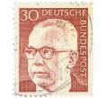 Почтовая марка 30 пфеннигов 1970 года Западная Германия (ФРГ) «Президент Густав Хайнеман» (Артикул: T11-41059) — Фото №1
