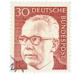 Почтовая марка 30 пфеннигов 1970 года Западная Германия (ФРГ) «Президент Густав Хайнеман» (Артикул: T11-41060) — Фото №1