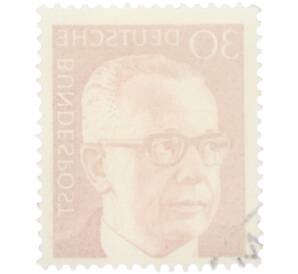 Почтовая марка 30 пфеннигов 1970 года Западная Германия (ФРГ) «Президент Густав Хайнеман» — Фото №2