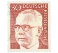 Почтовая марка 30 пфеннигов 1970 года Западная Германия (ФРГ) «Президент Густав Хайнеман» (Артикул: T11-41061) — Фото №1