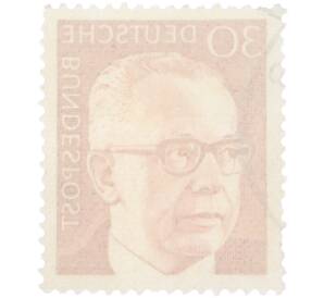Почтовая марка 30 пфеннигов 1970 года Западная Германия (ФРГ) «Президент Густав Хайнеман» — Фото №2