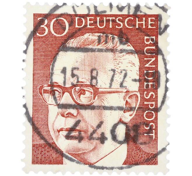 Почтовая марка 30 пфеннигов 1970 года Западная Германия (ФРГ) «Президент Густав Хайнеман» (Артикул: T11-41062) — Фото №1