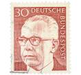 Почтовая марка 30 пфеннигов 1970 года Западная Германия (ФРГ) «Президент Густав Хайнеман» (Артикул: T11-41064) — Фото №1