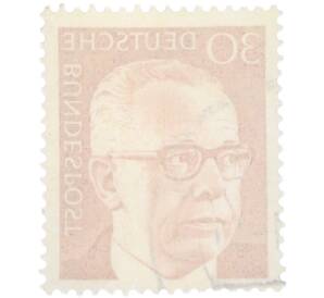 Почтовая марка 30 пфеннигов 1970 года Западная Германия (ФРГ) «Президент Густав Хайнеман» — Фото №2