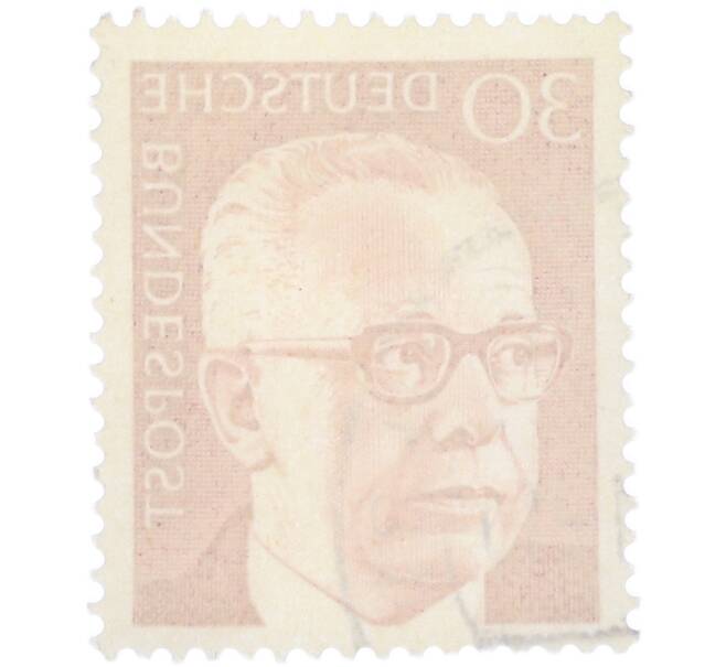 Почтовая марка 30 пфеннигов 1970 года Западная Германия (ФРГ) «Президент Густав Хайнеман» (Артикул: T11-41064) — Фото №2