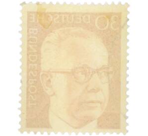 Почтовая марка 30 пфеннигов 1970 года Западная Германия (ФРГ) «Президент Густав Хайнеман» — Фото №2