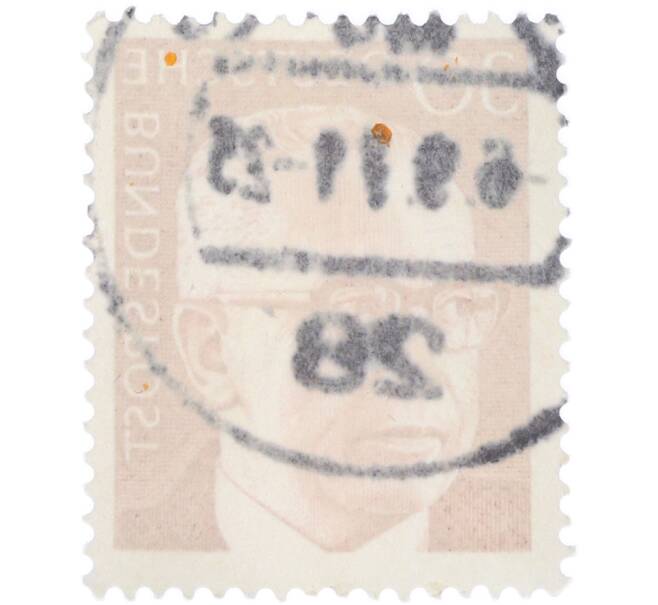 Почтовая марка 30 пфеннигов 1970 года Западная Германия (ФРГ) «Президент Густав Хайнеман» (Артикул: T11-41066) — Фото №2