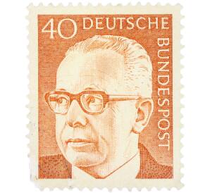 Почтовая марка 40 пфеннигов 1970 года Западная Германия (ФРГ) «Президент Густав Хайнеман» — Фото №1