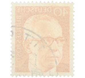 Почтовая марка 40 пфеннигов 1970 года Западная Германия (ФРГ) «Президент Густав Хайнеман» — Фото №2