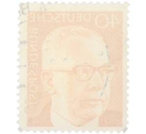 Почтовая марка 40 пфеннигов 1970 года Западная Германия (ФРГ) «Президент Густав Хайнеман» — Фото №2