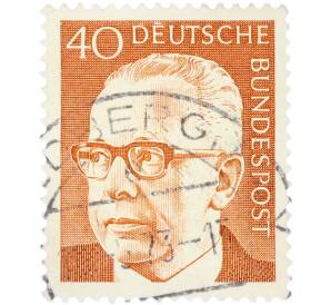 Почтовая марка 40 пфеннигов 1970 года Западная Германия (ФРГ) «Президент Густав Хайнеман» — Фото №1
