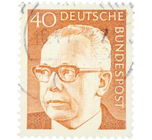 Почтовая марка 40 пфеннигов 1970 года Западная Германия (ФРГ) «Президент Густав Хайнеман» — Фото №1