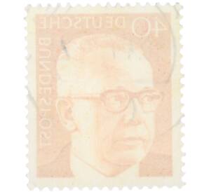 Почтовая марка 40 пфеннигов 1970 года Западная Германия (ФРГ) «Президент Густав Хайнеман» — Фото №2