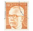 Почтовая марка 40 пфеннигов 1970 года Западная Германия (ФРГ) «Президент Густав Хайнеман» (Артикул: T11-41075) — Фото №1