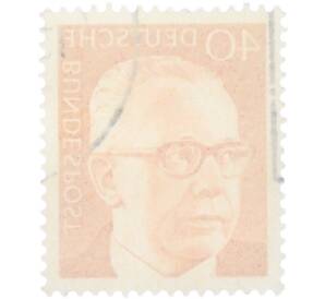 Почтовая марка 40 пфеннигов 1970 года Западная Германия (ФРГ) «Президент Густав Хайнеман» — Фото №2