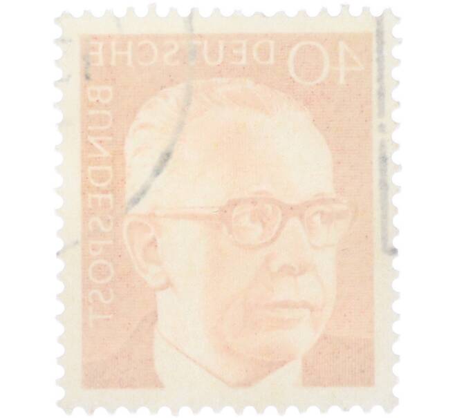 Почтовая марка 40 пфеннигов 1970 года Западная Германия (ФРГ) «Президент Густав Хайнеман» (Артикул: T11-41075) — Фото №2