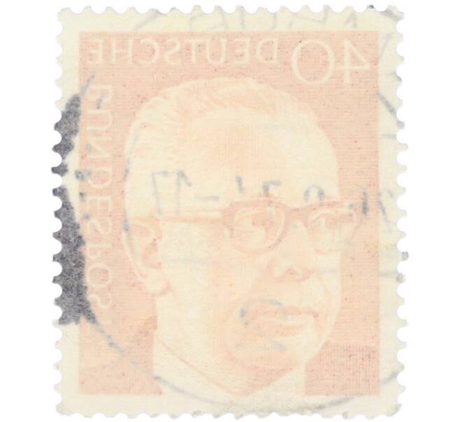 Почтовая марка 40 пфеннигов 1970 года Западная Германия (ФРГ) «Президент Густав Хайнеман» (Артикул: T11-41077) — Фото №2