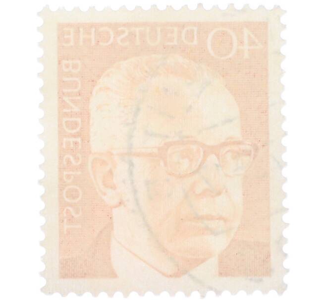 Почтовая марка 40 пфеннигов 1970 года Западная Германия (ФРГ) «Президент Густав Хайнеман» (Артикул: T11-41081) — Фото №2