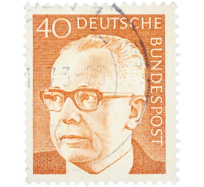 Почтовая марка 40 пфеннигов 1970 года Западная Германия (ФРГ) «Президент Густав Хайнеман» (Артикул: T11-41082) — Фото №1