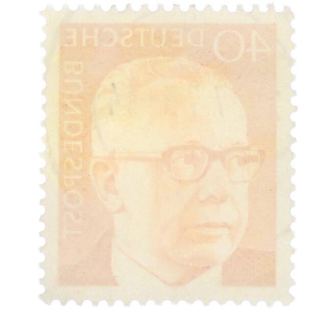 Почтовая марка 40 пфеннигов 1970 года Западная Германия (ФРГ) «Президент Густав Хайнеман» (Артикул: T11-41083) — Фото №2