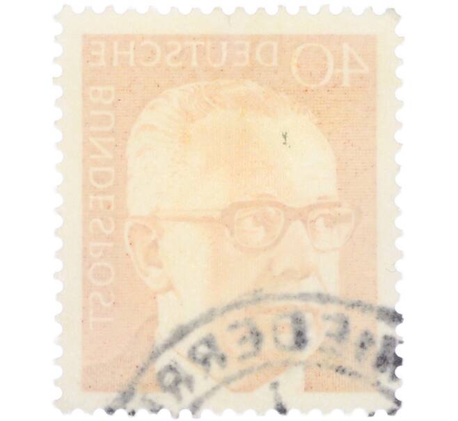 Почтовая марка 40 пфеннигов 1970 года Западная Германия (ФРГ) «Президент Густав Хайнеман» (Артикул: T11-41084) — Фото №2