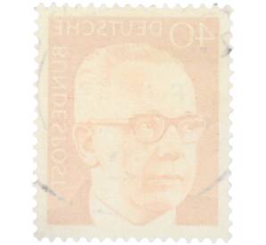 Почтовая марка 40 пфеннигов 1970 года Западная Германия (ФРГ) «Президент Густав Хайнеман» — Фото №2