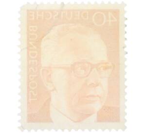 Почтовая марка 40 пфеннигов 1970 года Западная Германия (ФРГ) «Президент Густав Хайнеман» — Фото №2