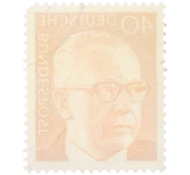 Почтовая марка 40 пфеннигов 1970 года Западная Германия (ФРГ) «Президент Густав Хайнеман» (Артикул: T11-41086) — Фото №2