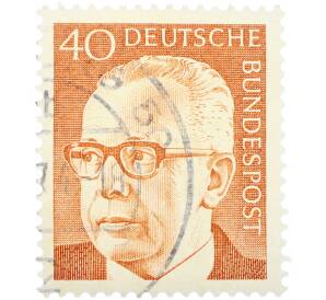 Почтовая марка 40 пфеннигов 1970 года Западная Германия (ФРГ) «Президент Густав Хайнеман» — Фото №1