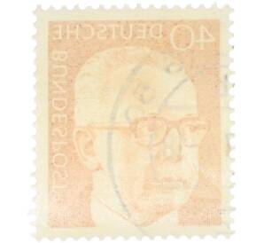 Почтовая марка 40 пфеннигов 1970 года Западная Германия (ФРГ) «Президент Густав Хайнеман» — Фото №2